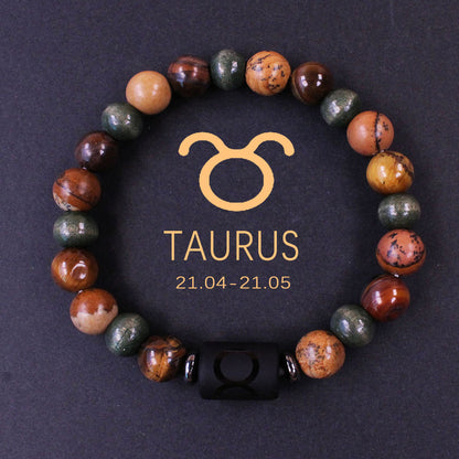 Zodiac Energy Bracelet – Amazonite & Tiger Eye Couple Crystal Set