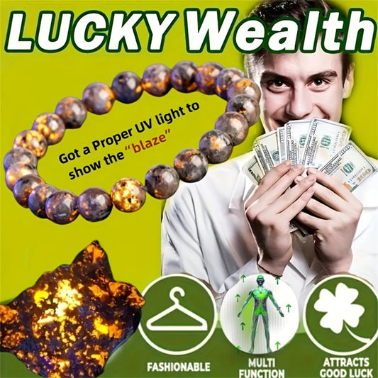 Firestone Healing Bracelet · Natural Lava Energy  UV light to show the blaze