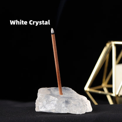 Natural Rose Amethyst & Citrine Crystal Incense Holder with Gemstone Chips – Sacred Meditation Burner