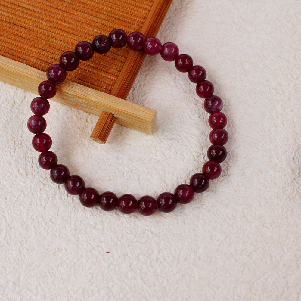 6mm Garnet Energy Bracelet – Natural Healing Stone for Passion & Vitality