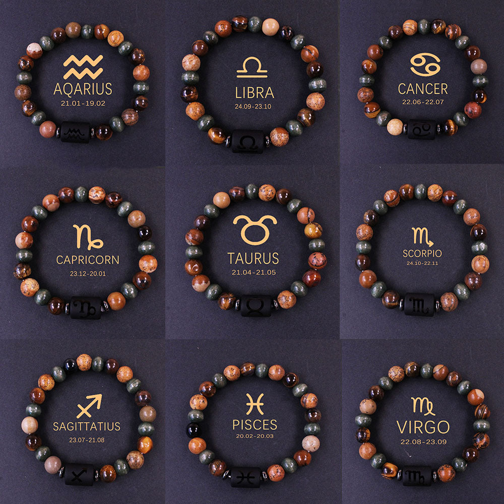 Zodiac Energy Bracelet – Amazonite & Tiger Eye Couple Crystal Set