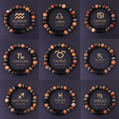 Zodiac Energy Bracelet – Amazonite & Tiger Eye Couple Crystal Set