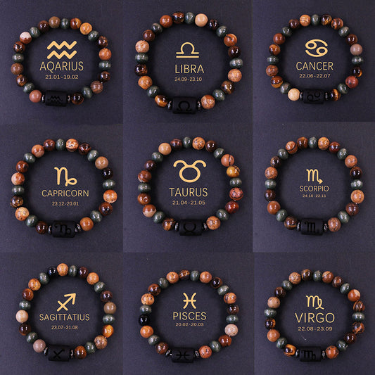 Zodiac Energy Bracelet – Amazonite & Tiger Eye Couple Crystal Set