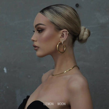 Divine Halo Hoops – Gold-Plated Bold Hollow Circle Earrings