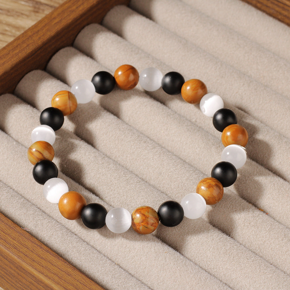 Golden Cat’s Eye Wood Grain Bracelet