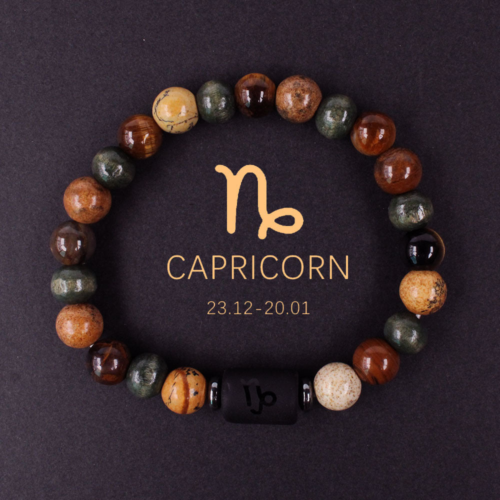 Zodiac Energy Bracelet – Amazonite & Tiger Eye Couple Crystal Set