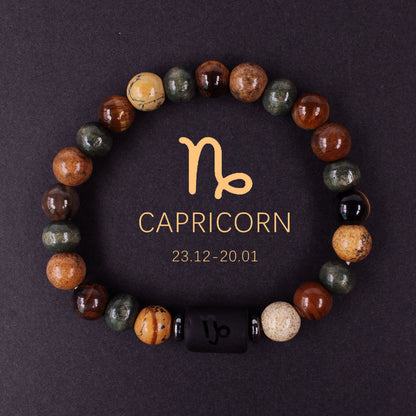 Zodiac Energy Bracelet – Amazonite & Tiger Eye Couple Crystal Set