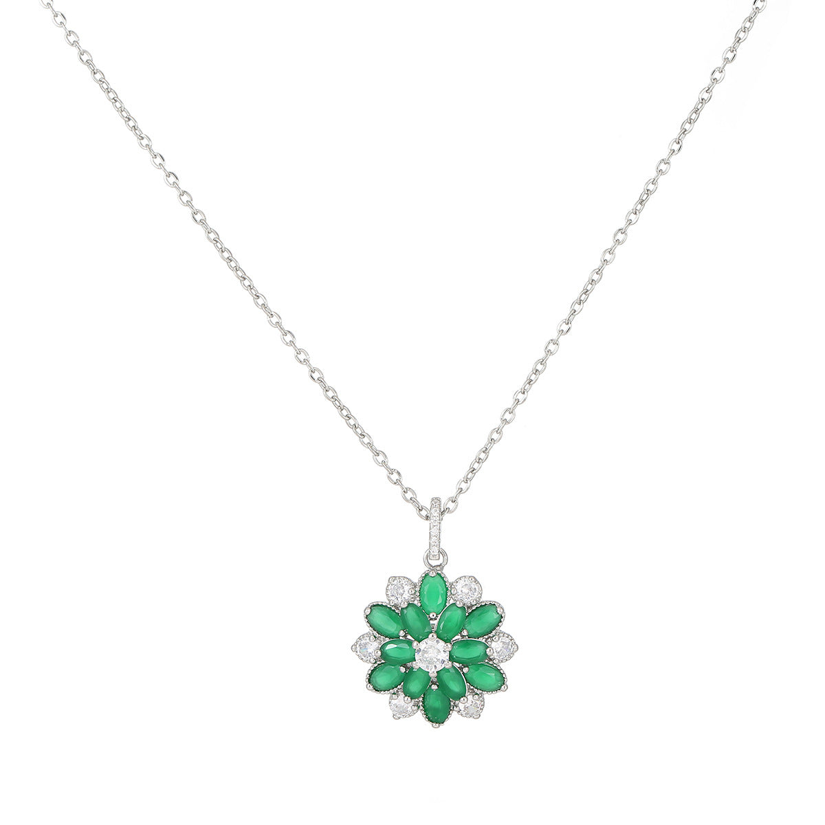 Floral Charm – Clip-On Earrings & Zircon Pendant Set (No Piercing Needed)