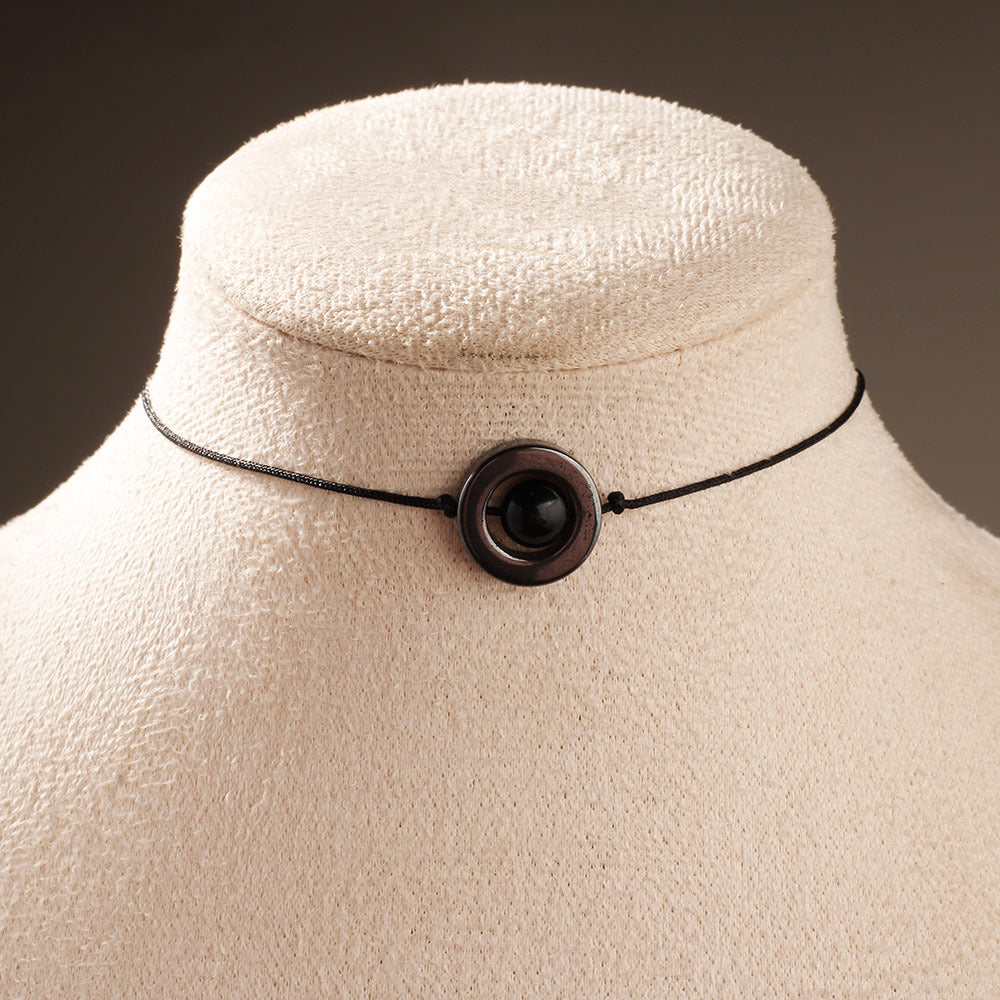 Minimalist Black Onyx Pendant Necklace – Natural Stone for Grounding & Inner Power