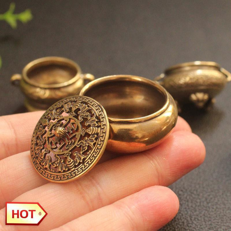 Mini Brass Incense Burner | Portable Antique Meditation Censer