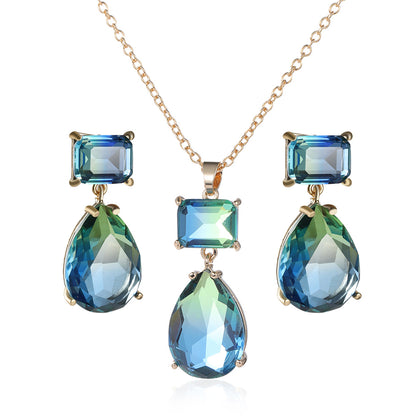 Tourmaline Gradient Earring & Pendant Jewelry Set