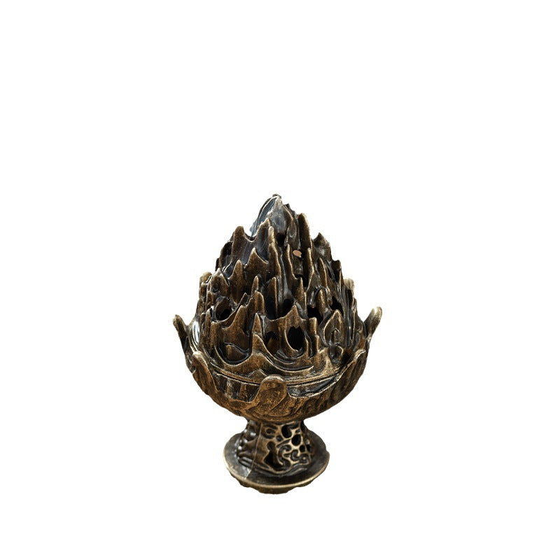 Retro Mini Hollow Incense Seat Indoor Buddha Supplies Tower Incense Cone Aromatherapy Stove