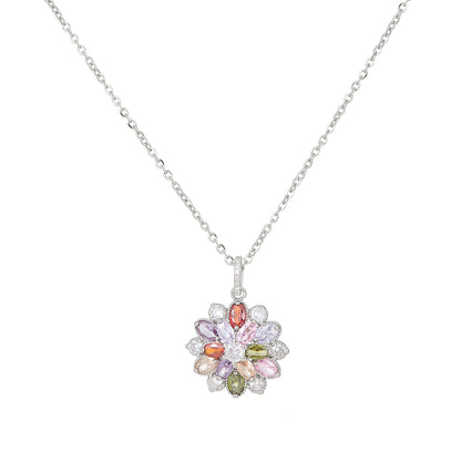 Floral Charm – Clip-On Earrings & Zircon Pendant Set (No Piercing Needed)