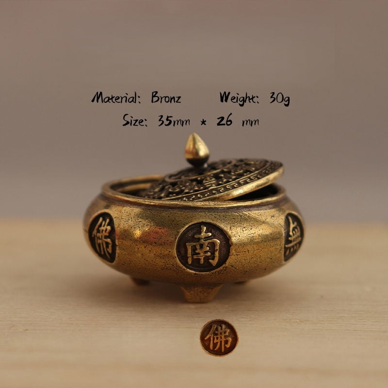 Mini Brass Incense Burner | Portable Antique Meditation Censer