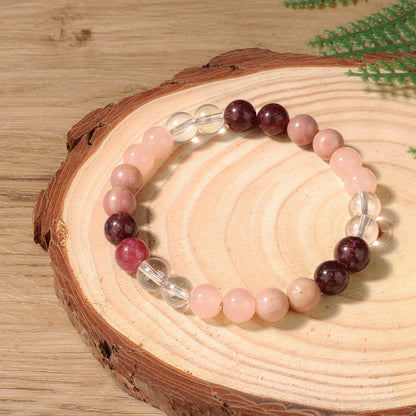 Natural Garnet & Clear Quartz Abundance Bracelet 
