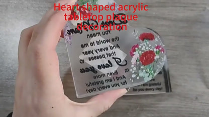 Personalized Glass Heart Frame · Eternal Love Crystal Display
