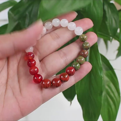 Natural Unakite Crystal Bracelet – Emotional Healing & Feminine Grounding